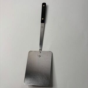 Vintage Ekco Flint Arrowhead Stainless USA Spatula Turner Black Handle 11.5" MCM